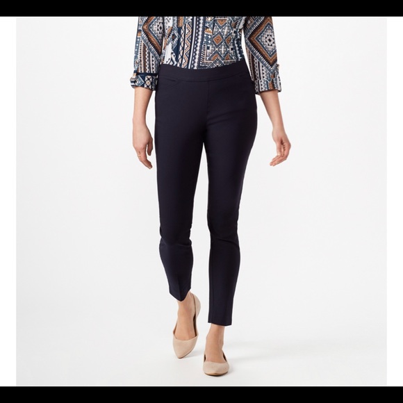 Slip on stretch black crop work pants - Picture 1 of 2